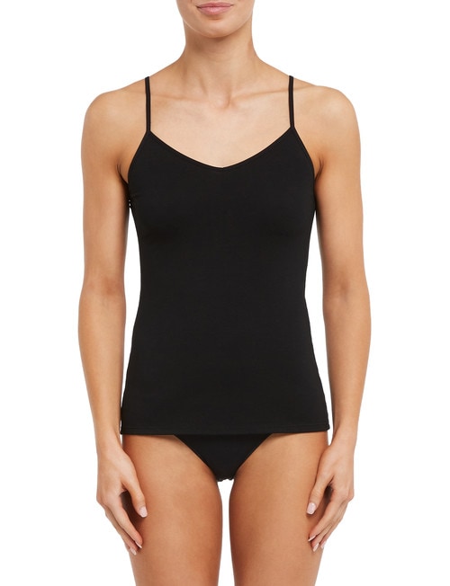 Lyric Cotton 2-Way Cami Top, Black product photo
