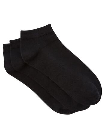 Lyric Viscose Blend Anklet Sock, 3-Pack, Black product photo