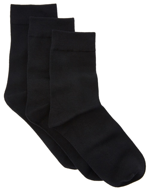Lyric Viscose Blend Crew Sock, 3 Pack, Black product photo View 02 L