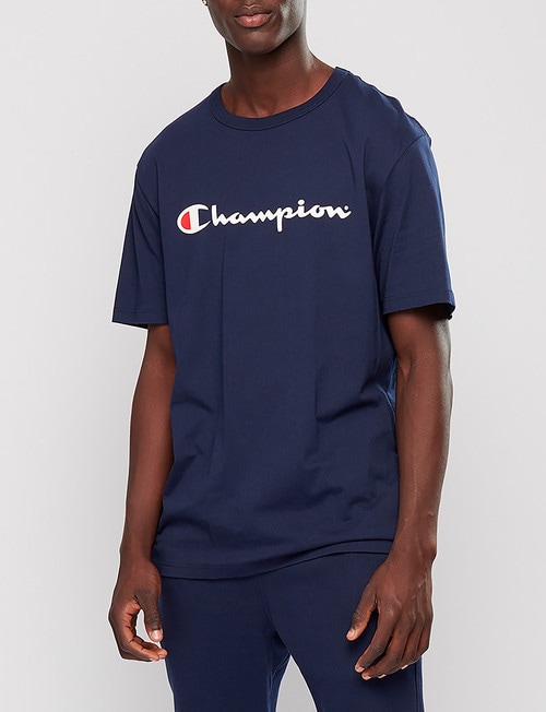 Champion Short-Sleeve Script Tee, Dark Blue product photo
