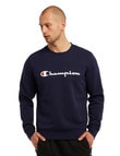Champion Script Crew Neck Sweatshirt, Navy product photo