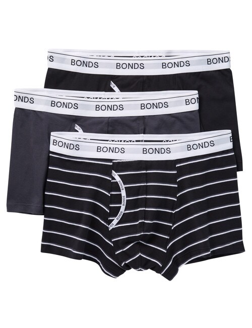 Bonds Guyfront Trunk, 3-Pack, Stripe & Plain, Black product photo View 04 L