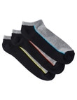 Gym Equipment Cotton Blend Cushion Sole Sneaker Sock, 3-Pack, Black product photo View 02 S