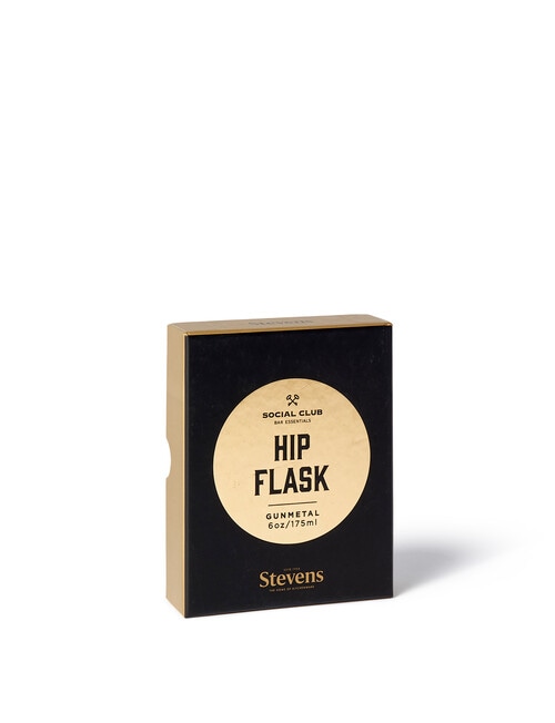 Stevens Social Club Hip Flask, Gun Metal, 6oz product photo View 03 L