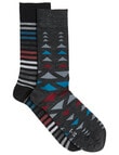 Harlequin Merino Blend Triangle & Stripe Dress Sock, 2-Pack product photo