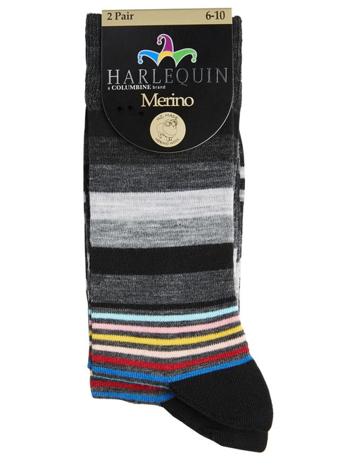 Harlequin Merino Blend Stripe Dress Sock, 2-Pack product photo