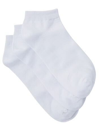 Lyric Viscose Blend Anklet Sock, 3-Pack, White product photo
