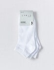 Lyric Viscose Blend Anklet Sock, 3-Pack, White product photo View 02 S