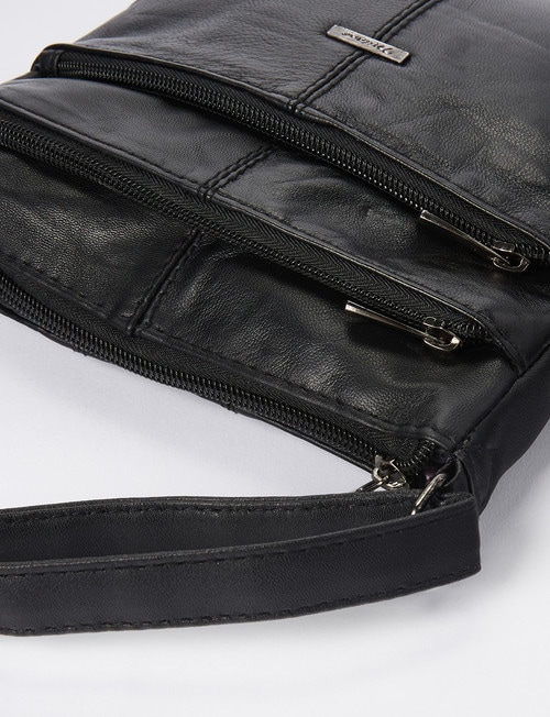 Milano Triple Zip Crossbody Bag, Black product photo View 03 L