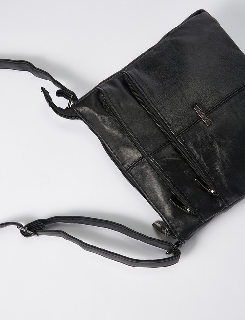 Milano Triple Zip Crossbody Bag, Black product photo View 04 L