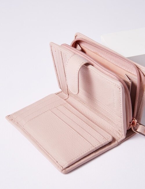 Carte Leather Tab & Dome Wallet, Blush product photo View 03 L