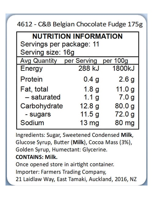 Cartwright & Butler Belgian Chocolate Fudge Tin, 175g product photo View 02 L