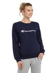 Champion Crew Neck Script Sweatshirt, Navy product photo
