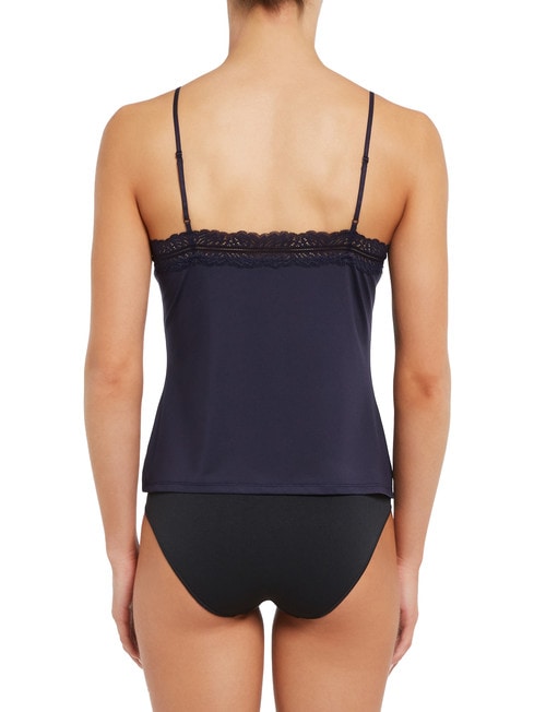 Lyric Microfibre Lace Cami Top, Navy product photo View 02 L