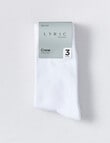 Lyric Cotton Crew Sock, 3-Pack, White product photo View 02 S