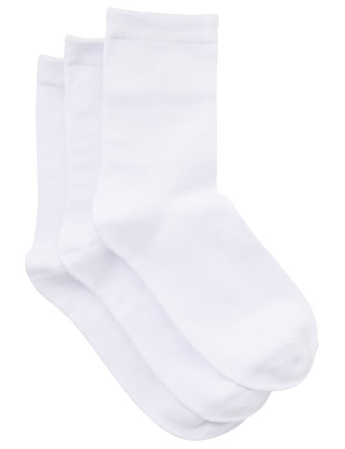 Lyric Cotton Quarter Crew Sock, 3-Pack, White product photo View 02 L