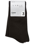 Lyric Cotton Crew Sock, 3-Pack, Black product photo