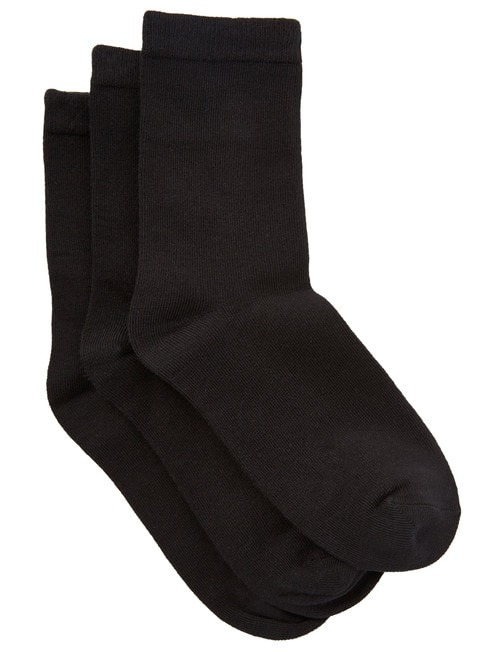 Lyric Cotton Quarter Crew Sock, 3-Pack, Black product photo View 02 L