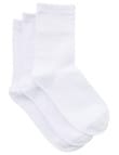 Lyric Cotton Quarter Crew Sock, 3-Pack, White product photo View 02 S