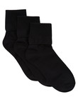 Lyric Cotton Turn Over Top Sock, 3-Pack, Black product photo View 02 S