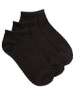 Lyric Cotton Anklet Sock, 3-Pack, Black product photo