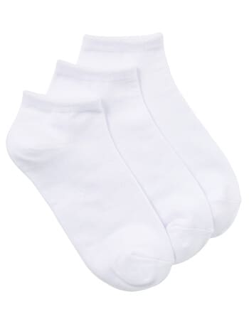 Lyric Cotton Anklet Sock, 3-Pack, White product photo