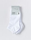Lyric Cotton Anklet Sock, 3-Pack, White product photo View 02 S