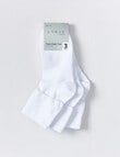 Lyric Cotton Turn Over Top Sock, 3-Pack, White product photo View 02 S