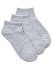Lyric Cotton Anklet Sock, 3-Pack, Grey Marle product photo View 02 S