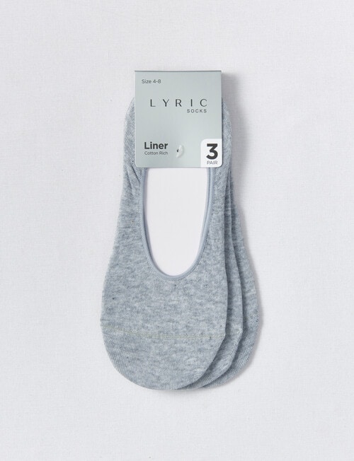 Lyric Cotton Low-Cut Liner Sock, 3-Pack, Grey Marle product photo View 02 L