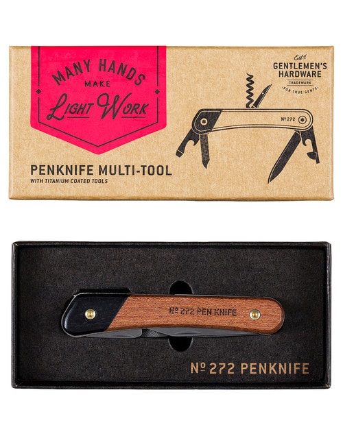 Gentlemen's Hardware Pen Knife Multi Tool, Brown product photo