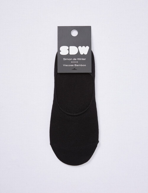 Simon De Winter Liner Machine Viscose Sock, Black product photo View 02 L