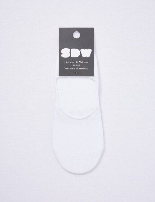 Simon De Winter Liner Machine Viscose Sock, White product photo View 02 L
