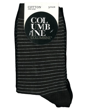 Columbine Classic Spot Stripe, Crew Sock, 3-Pack product photo