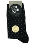Columbine Colour Spot Wool Crew Sock, Black & Grey product photo