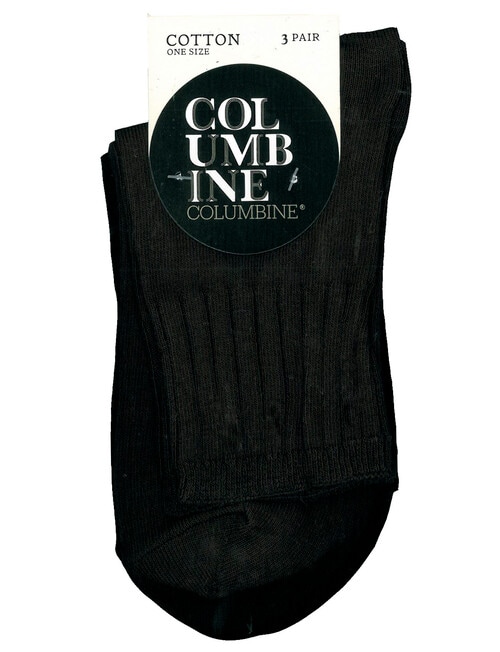 Columbine Comfort Crew Sock, Black, 3-Pack product photo