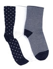 Columbine Patterned Crew Sock, 3-Pack product photo View 02 S