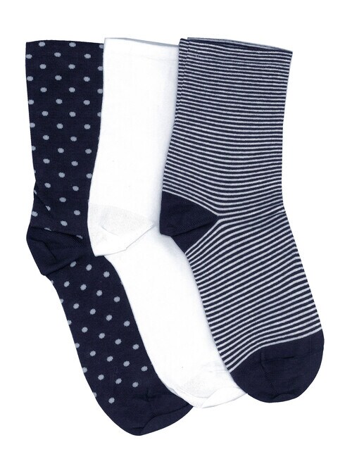 Columbine Patterned Crew Sock, 3-Pack product photo View 02 L
