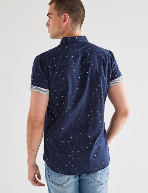 Tarnish Double Layer Dot Shirt, Navy product photo View 02 L