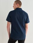 Tarnish Double Layer Dot Shirt, Navy product photo View 02 S