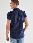 Tarnish Double Layer Dot Shirt, Navy product photo View 02 S