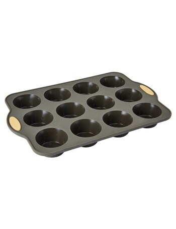 Haven Kitchen Delight Muffin Pan, 12 Cup, Black product photo
