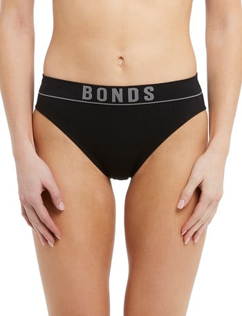 Bonds Retro Rib Hi-Leg Brief, Black product photo