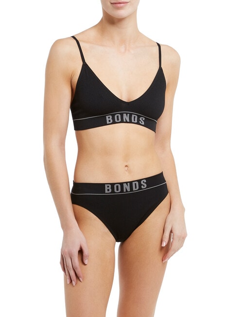 Bonds Retro Rib Hi-Leg Brief, Black product photo View 03 L