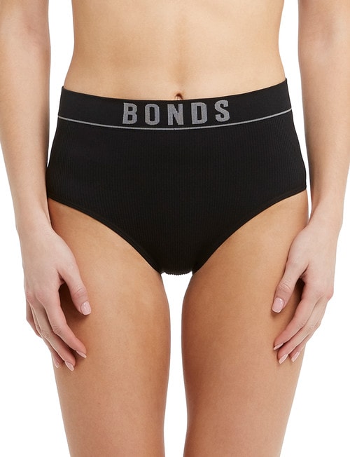 Bonds Retro Rib Hi-Hi Brief, Black product photo