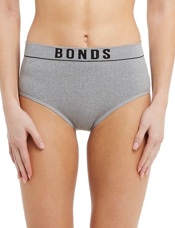 Bonds Retro Rib Hi-Hi Brief, Grey Marle product photo