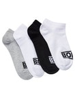 Bonds 100 New Era Trainer Sock, 4-Pack, Black, White & Grey product photo View 02 S