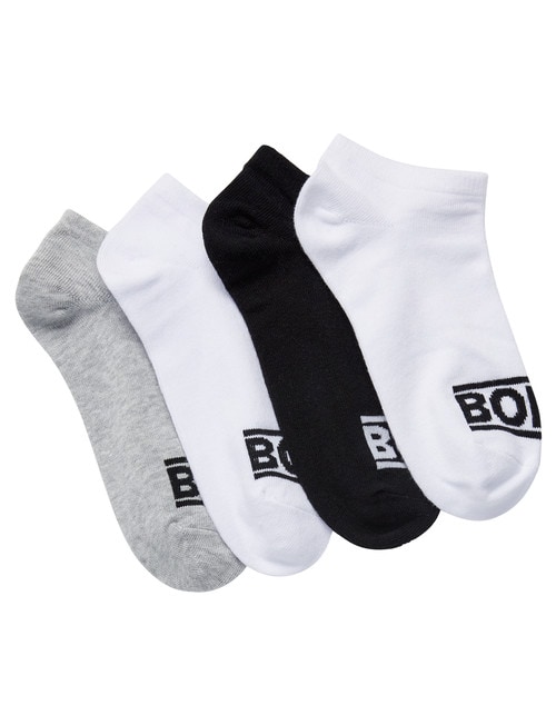 Bonds 100 New Era Trainer Sock, 4-Pack, Black, White & Grey product photo View 02 L