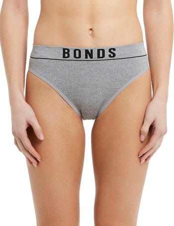 Bonds Retro Rib Hi-Leg Brief, Grey Marle product photo