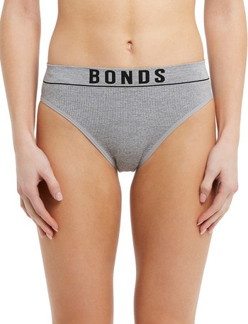 Bonds Retro Rib Hi Leg Brief, Grey Marle product photo